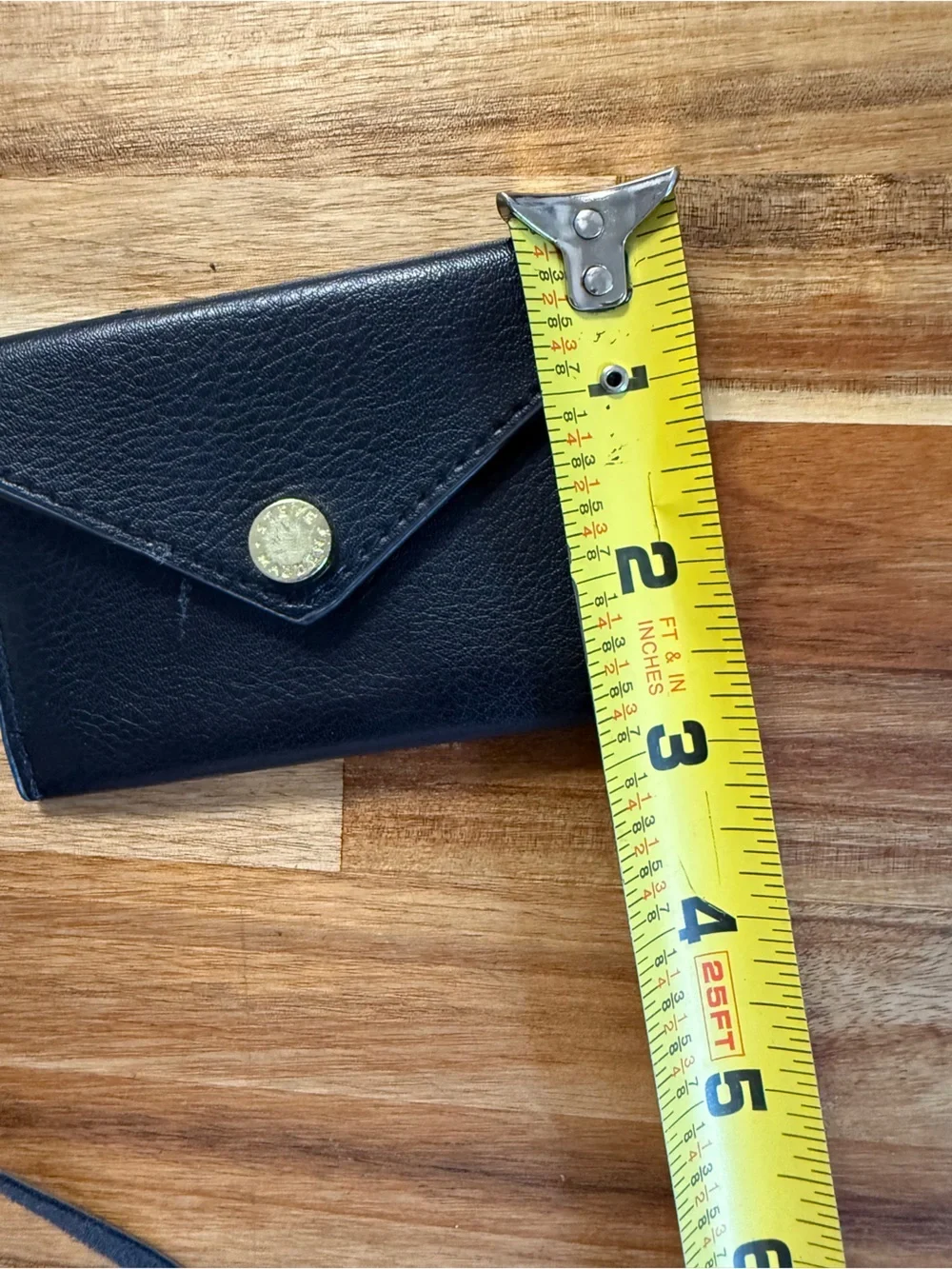 Steve Madden Black Leather Tassel Keychain Card Holder